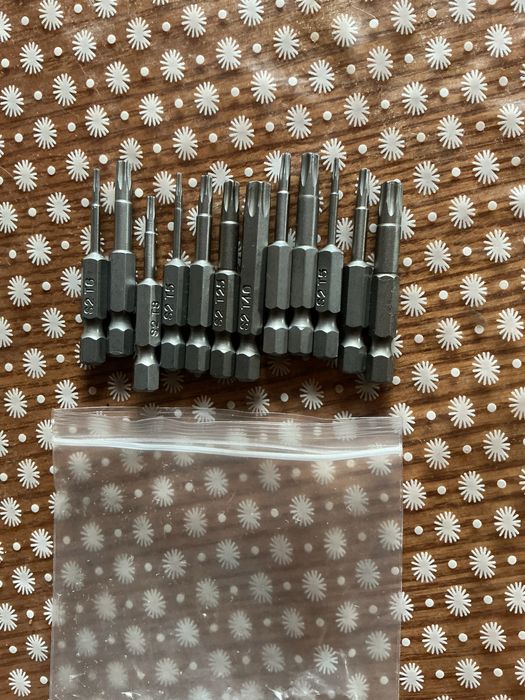 Набір 12шт якісних біт torx з отвором магнітних з міцноі сталі сантехн