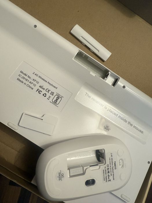 Srebrno-biały zestaw Klawiatura + Mysz Cimetech 2,4Ghz włoska