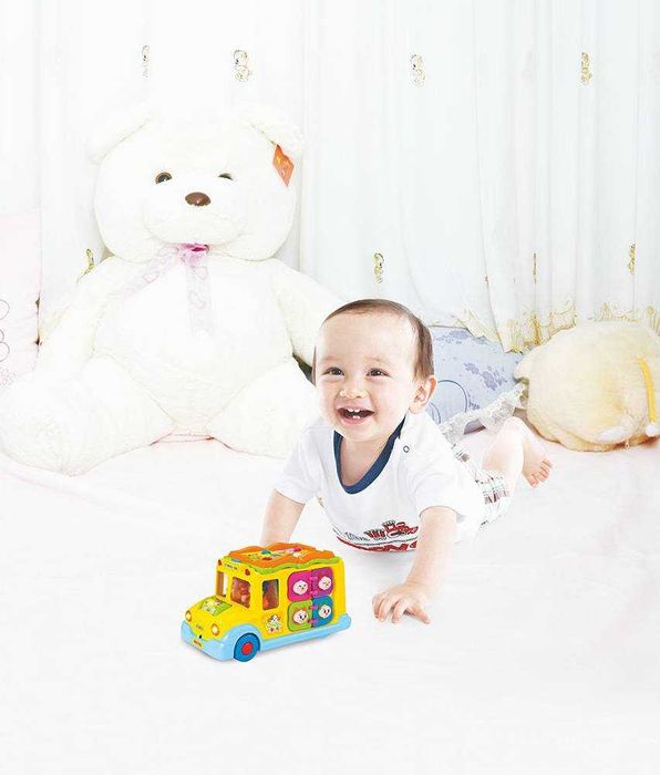 Interaktywny muzyczny autobus dla dzieci edukacyjna zabawka prezent