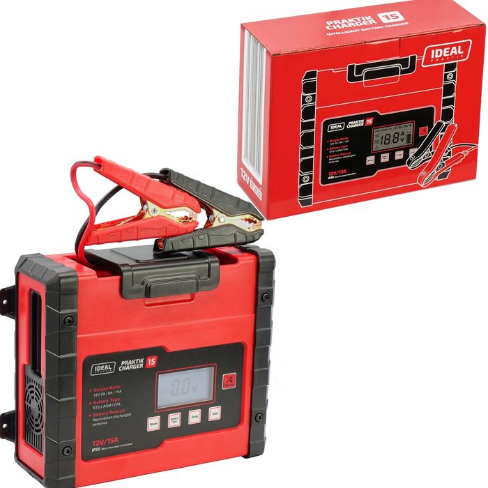 prostownik ideal  praktik charger 15 lcd 12v automatyczny gel WET AGM