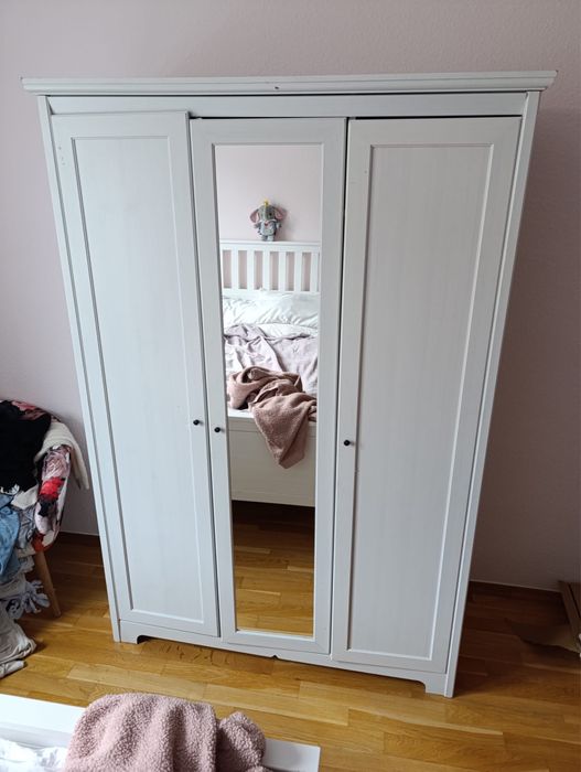 Fajna biała szafa z lustrem Ikea Aspelund dowóz wysyłka