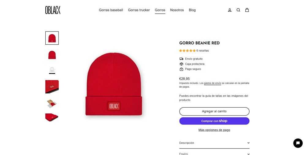 Oblack Gorro de inverno vermelho