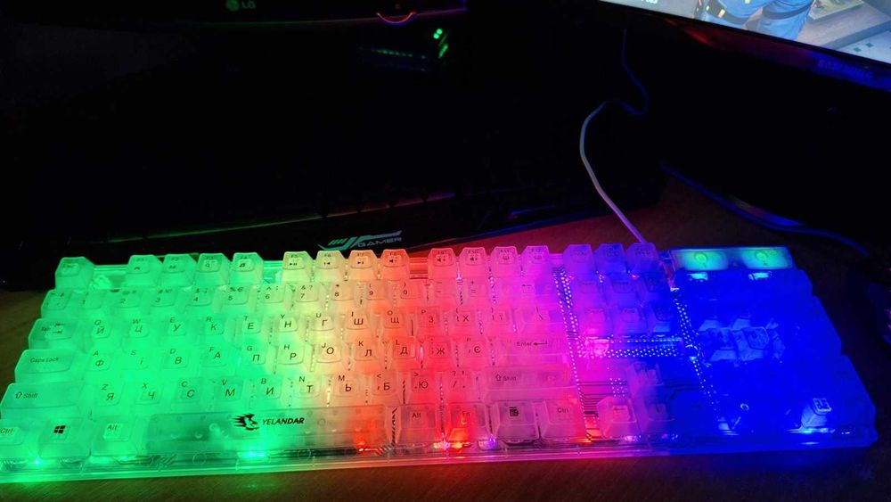 Компьютерная клавиатура прозрачная с подсветкой игровая память ссд