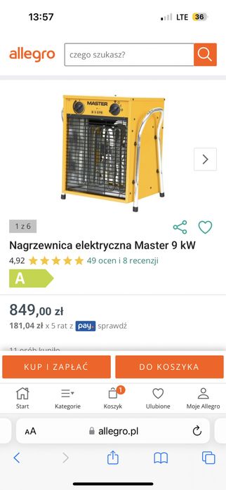 Nagrzewnica 9 kw master uzywana 2 razy nowa