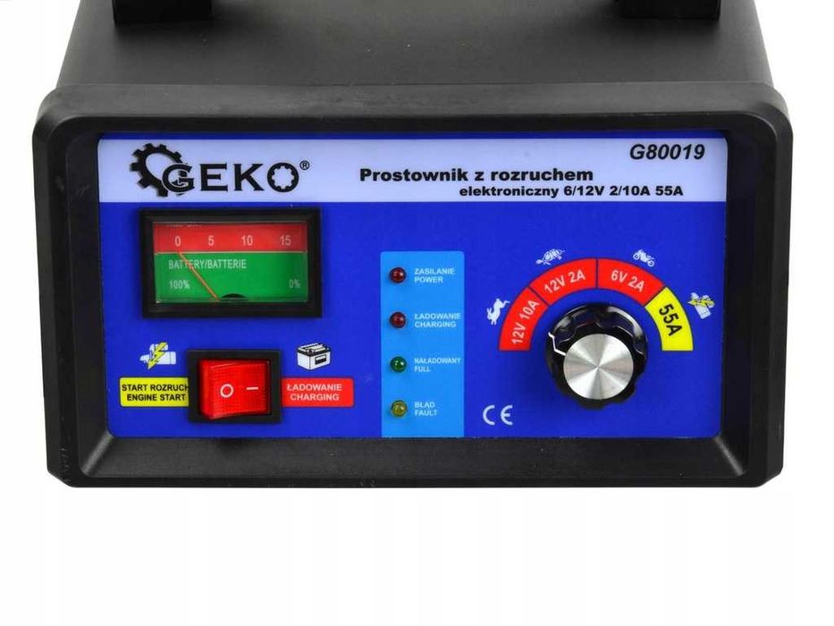 Prostownik ładowarka z rozruchem elektroniczny 6/12V 2/10A 55A G80019