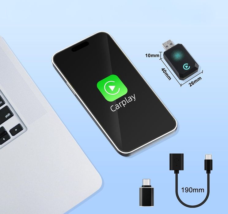 Bezprzewodowy Adapter CarPlay Android Auto Bluetooth WiFi USB-C USB-A