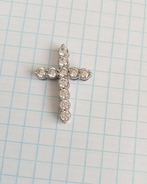 Кулон підвіс Хрестик з каменями. Срібло 925 проба