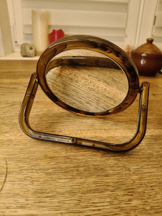 Stare lusterko dwustronne kosmetyczne z PRL ¹⁹⁷