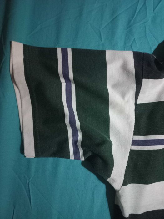 Polo às riscas Verdes e Brancas