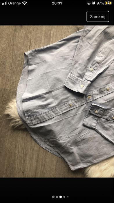 Męska błękitna jasnoniebieska koszula Ralph Lauren M L 15 1/2 34Yarmou