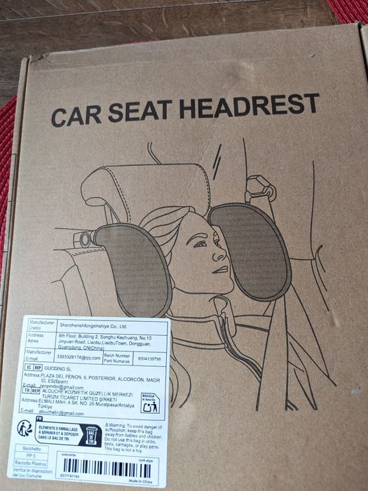 Zagłówek samochodowy , poduszka ,ochrona podczas jazdy-snu. Nowe
