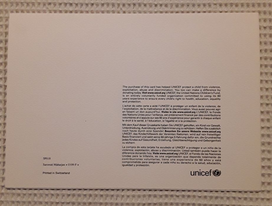 6 Postais UNICEF anos 90