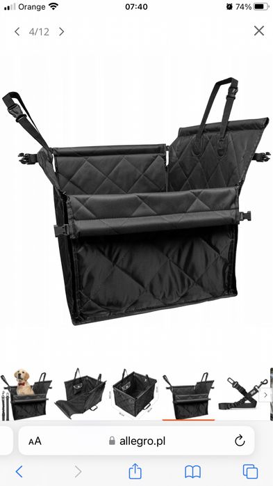 Fotelik samochodowy dla psa, kota