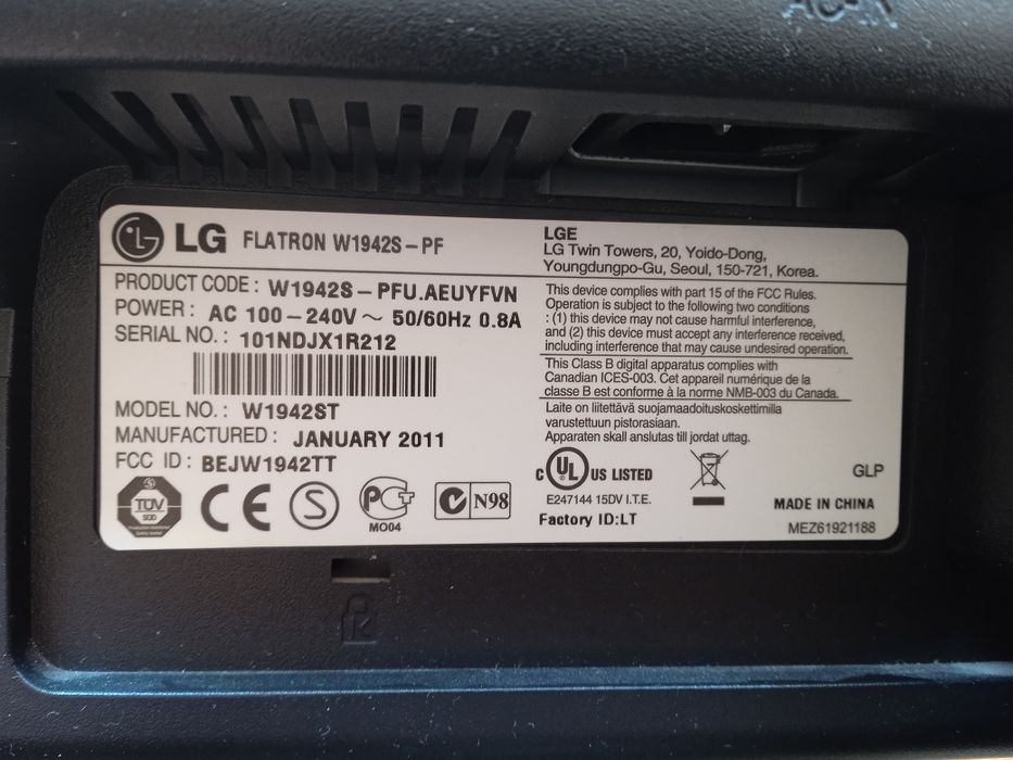 Монітор LG Flatron W1942S
