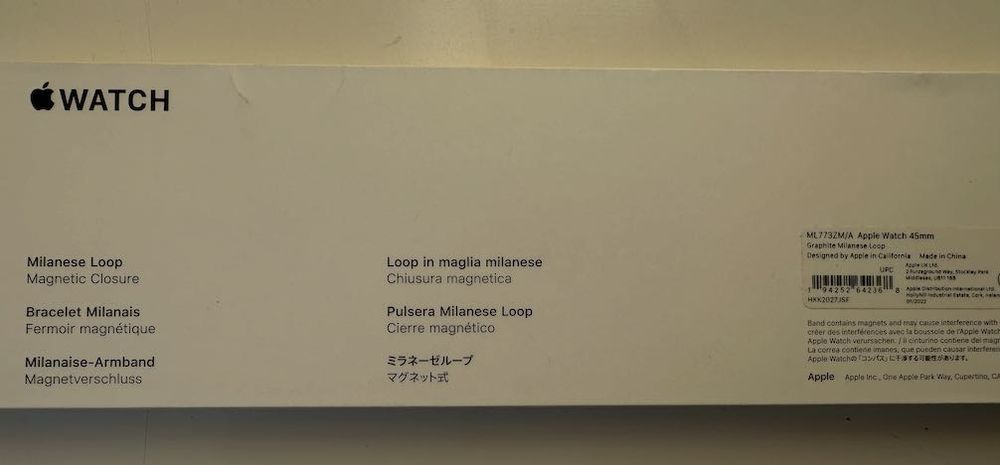 Apple Milanese Loop preta bracelete original Apple Watch 45mm