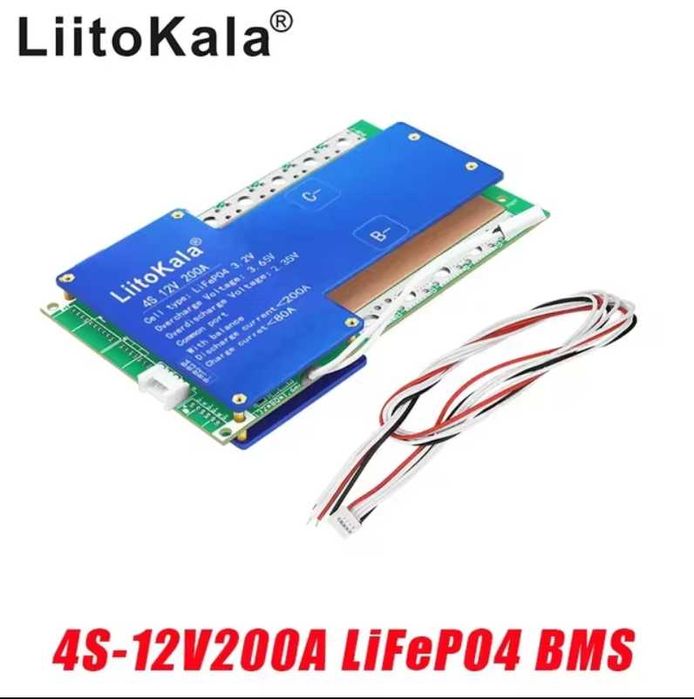 Плата захисту BMS LiFePO4 LiitoKala 4S 12V 200A