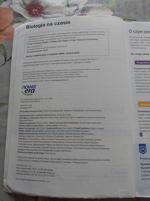 Podręcznik " Biologia na czasie 2 " zakres rozszerzony Nowa Era