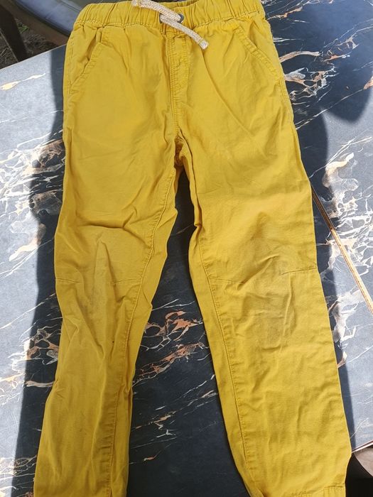 Spodnie zolte chlopiece 110cm