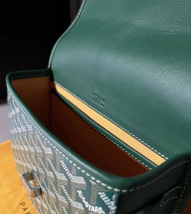 Green Goyard Belvedere II PM Messenger Bag