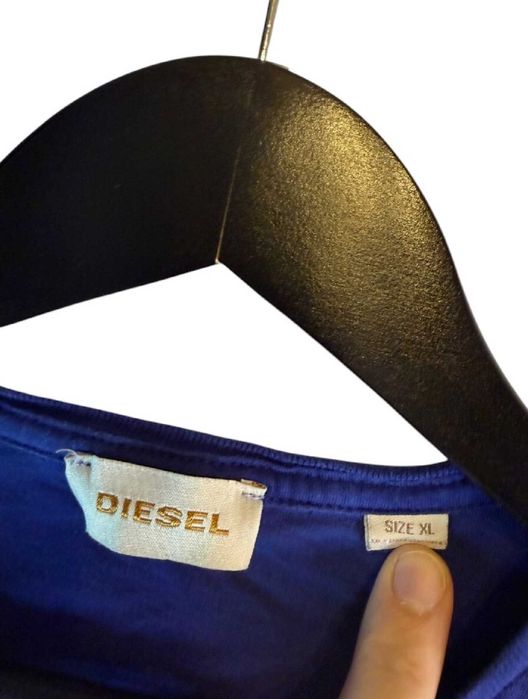 Koszulka diesel niebieska z dużym logiem xl L
