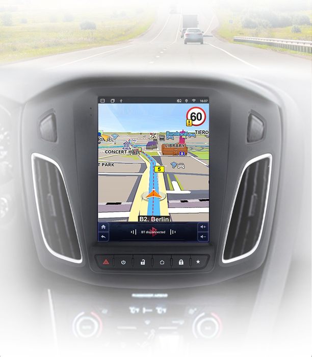 Rádio 9,7" Vertical Android Ford Focus 3 CARPLAY 8core 4G GPS 4/64GB