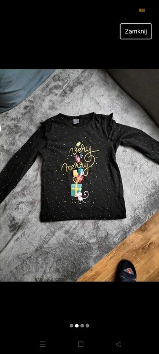 Dwie świąteczne bluzki 122/128 H&M, Little Kids