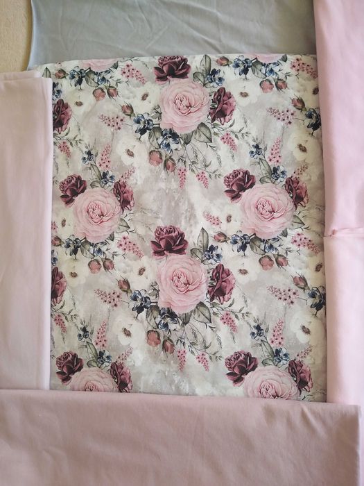 Komplet dla dziewczynki - czapka turban + chusta wiązana z falbaną