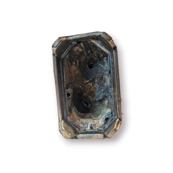 Escultura Religiosa “Aparição de Lourdes” Metal Prateado–França |26 cm