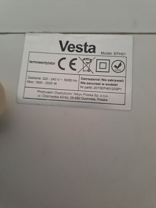 Termowentylator Vesta