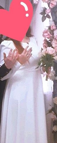 Suknia ślubna 48-50 r. Królewski atlas + welon