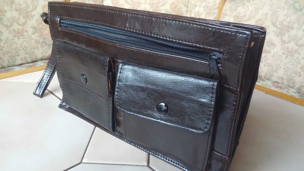 Elegancka skórzana saszetka z PRL - bdb !!