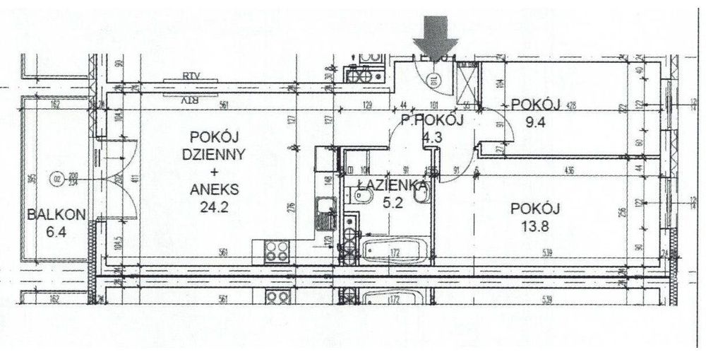 Nieopodal lasu, 3 pokoje, do wykończenia
