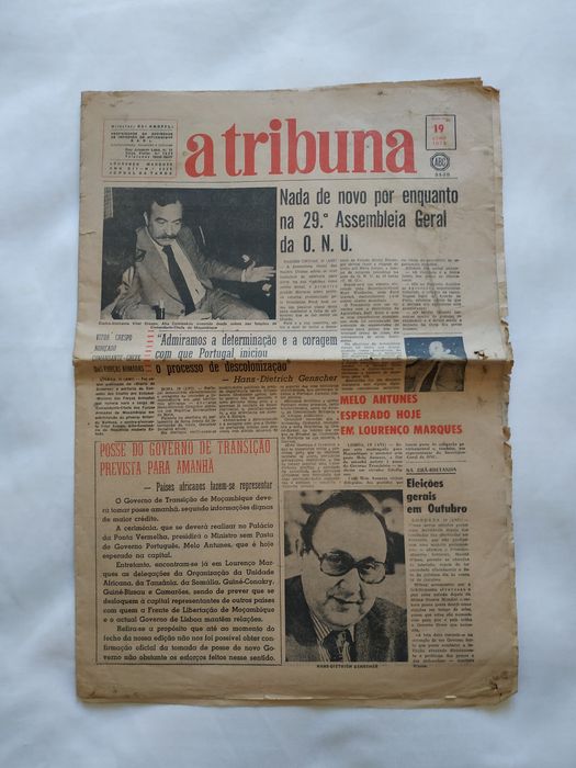 Cinco Jornais de Moçambique de Pós 25 de Abril de 1974