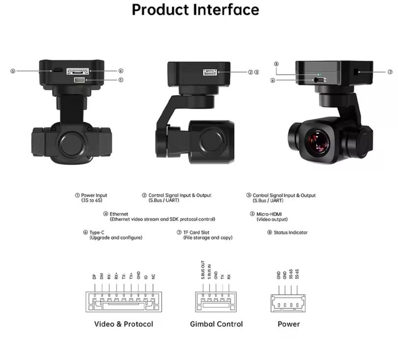 Камера з гімблом SIYI A8 mini 4K 8MP Ultra HD 6X Digital Zoom