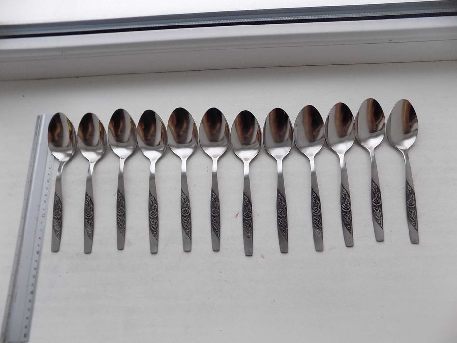 Ложки столовые Роза червление нержавейка ЗІШ, 12 шт новые