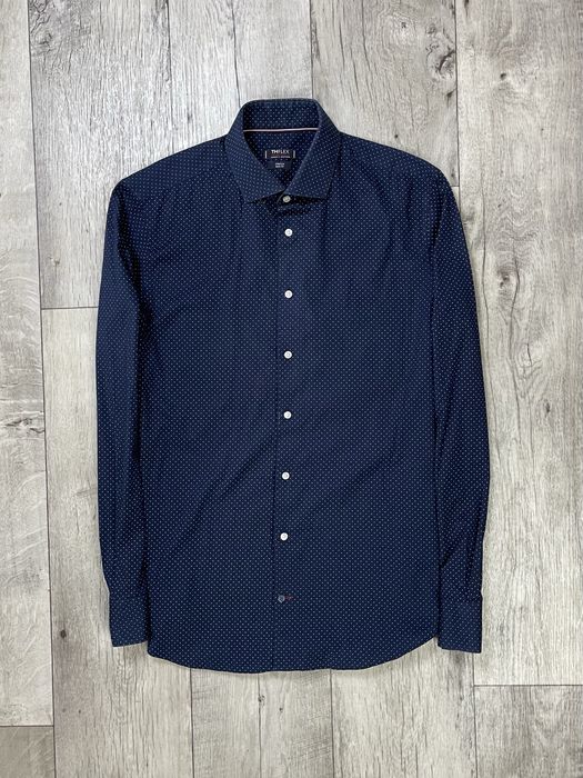 Tommy Hilfiger slim fit рубашка 41 L размер с длинным рукавом синяя