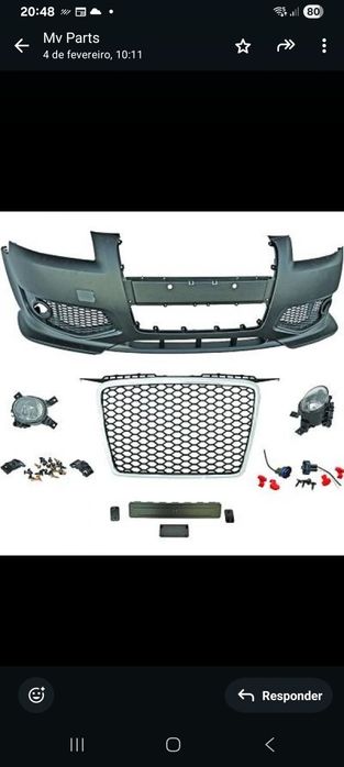Parachoques look rs3 audi A3 8P