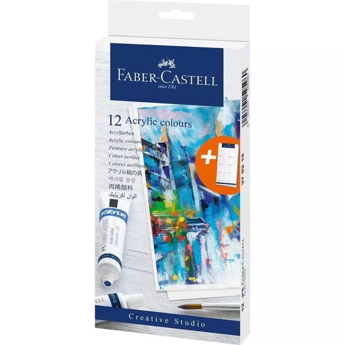Farby Akrylowe W Tubkach 12 Kolorów Faber Castell. Nowy Produkt