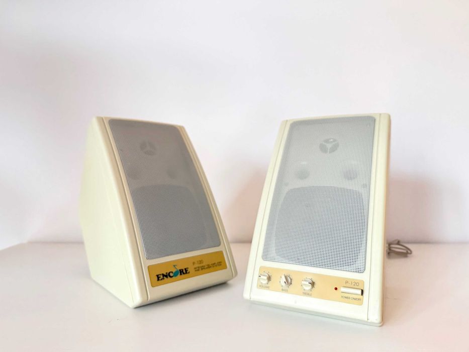 Encore P-120 duże głośniki komputerowe stare kolumienki retro