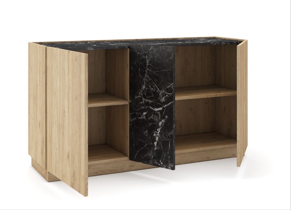 Aparador 4 portas - carvalho e marmore