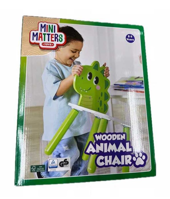 Zabawki krzesełko drewniane Mini Matters Wooden Animal Chair Dinozaur
