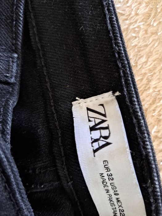 Calças de ganga boca de sino pretas xs 32