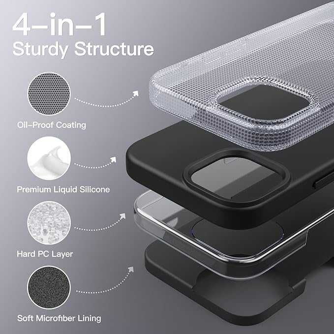 JETech Silikonowe Etui do iPhone 15 Pro