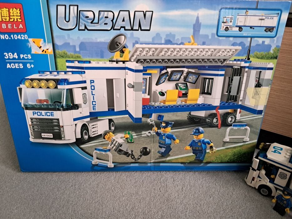 Klocki ciężarówka policyjna, kompatybilne z lego