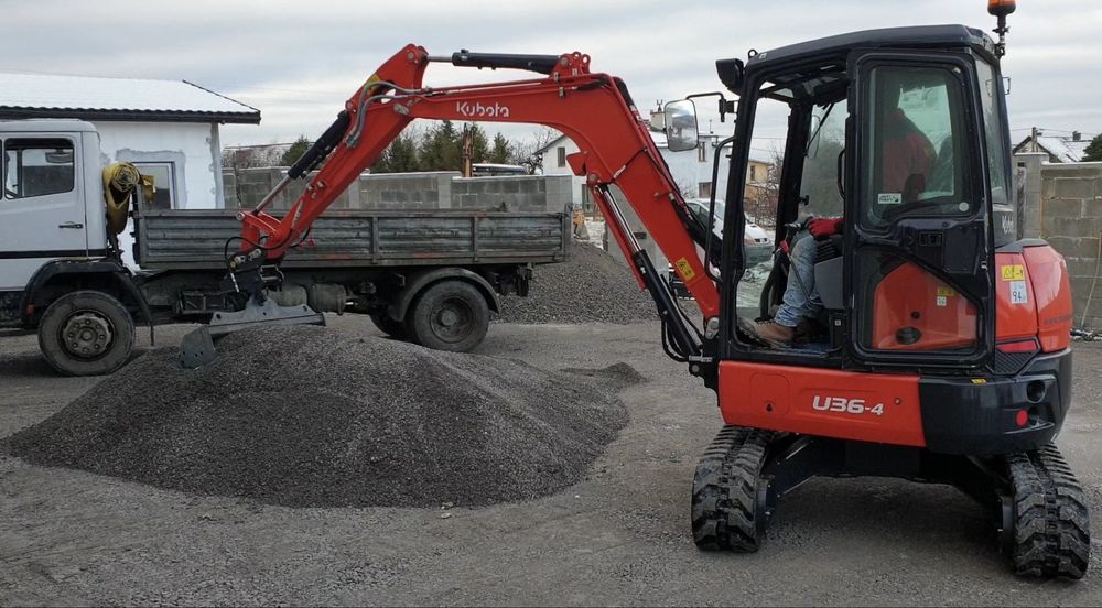 PRACE ZIEMNE minikoparka WOZIDŁO utwardzanie terenu ODWODNIENIA