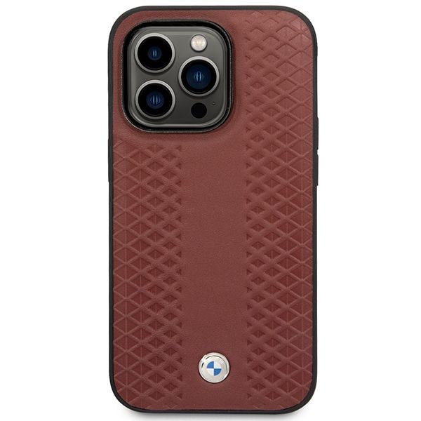 Etui BMW BMHMP14X22RFGR iPhone 14 Pro Max 6,7 burgundowy/burgundy Leather Diamond Pattern MagSafe