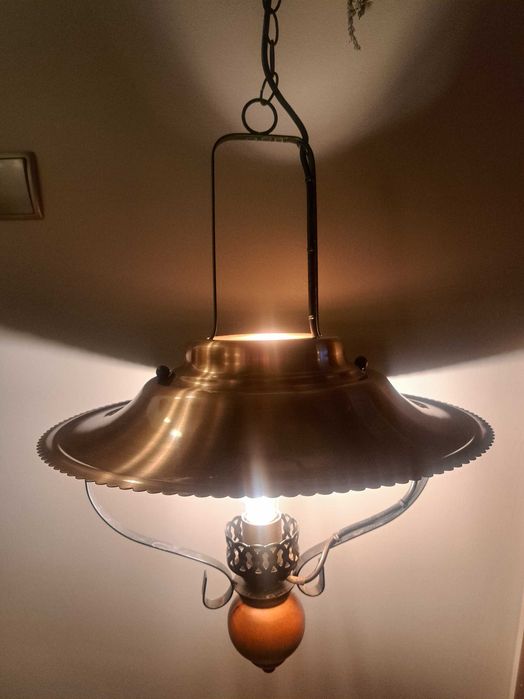 Piękna lampa - Stal, Miedź, Wiśnia