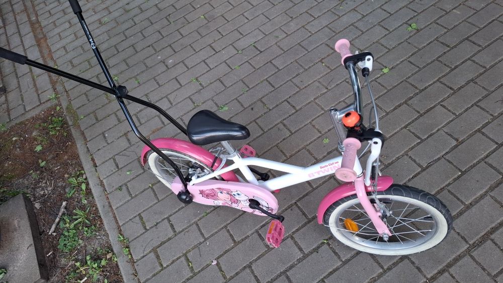 Rower do nauki dla dziewczynki B'Twin Doctor Girl 16" + rogi