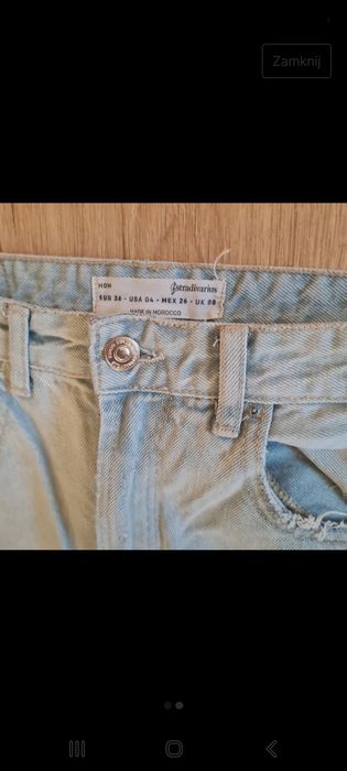Jeansy szerokie z dziurami Stradivarius nowe beż metki Slr.S