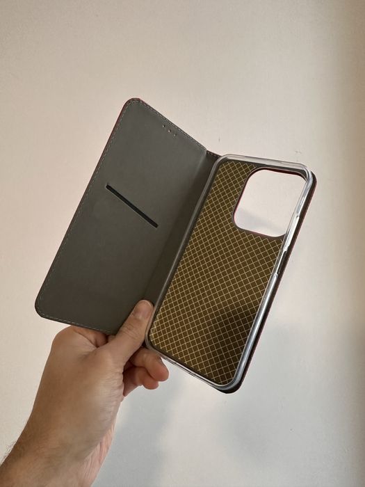 Etui z klapką zamykane czerwone + SZKŁO do XIAOMI REDMI 15C 4G / 5G